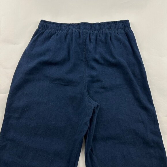 Briggs New York Washed Navy Linen Blend Wide Leg Lounge Pant L - Picture 7 of 7